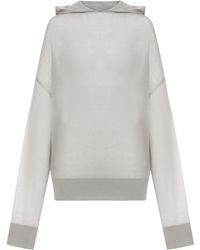 Rick Owens - Semi-Transparent Knit Sweatshirt With Hood - Lyst