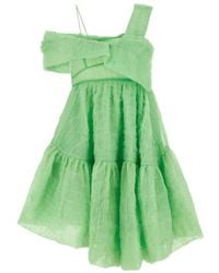 Cecilie Bahnsen - Silk Blend Creased-Effect Midi Dress - Lyst