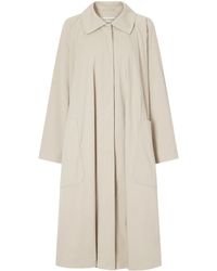 Nour Hammour - Graceful Pleated Cotton-Blend Coat - Lyst