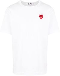 COMME DES GARÇONS PLAY - Comme Des Garçons Play Logo-Patch Crewneck T-Shirt - Lyst