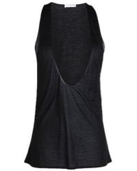 Saint Laurent - Solid Color Sleeveless T-Shirt - Lyst