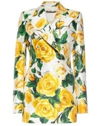 Dolce & Gabbana - Rose Printed Suit Coat - Lyst