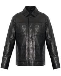 AllSaints - Saxon Leather Jacket - Lyst