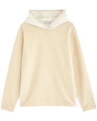 Moncler - Logo Hooded Faux Fur Sweatshirt - Lyst