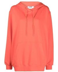 MSGM - Long-Sleeved Cotton Hoodie - Lyst