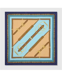 Gucci - Striped Equestrian Print Scarf - Lyst