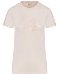 Max Mara - Logo Embroidered Crewneck T-Shirt - Lyst