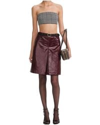 Self-Portrait - Leather Mini Skirt - Lyst