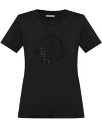 Moncler - Logo Embellished Crewneck T-Shirt - Lyst