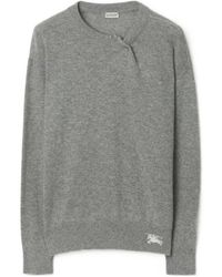Burberry - Logo Intarsia-Knit Crewneck Jumper - Lyst
