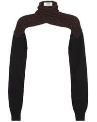 Fendi - Dark Wool Shrug - Lyst