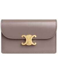 Celine - Long Card Holder With Flap Triomphe - Lyst