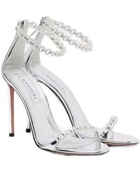 Aquazzura - Bijoux 105 Embellished Metallic Leather Sandals - Lyst