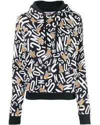 Moschino - Full Logo Teddy Bear Hoodie - Lyst