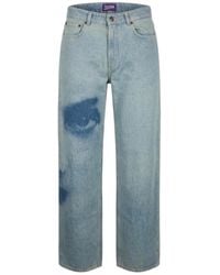 Jean Paul Gaultier - Face Print Straight-Leg Jeans - Lyst