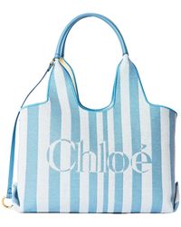Chloé - Stylish Striped Handheld Tote Bag - Lyst