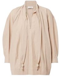 Lemaire - Tie-Neck Cotton Crêpe Blouse - Lyst