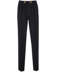 Versace - Drawstring Pleated Trousers - Lyst