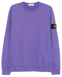 Stone Island - Logo Patch Crewneck Sweatshirt - Lyst