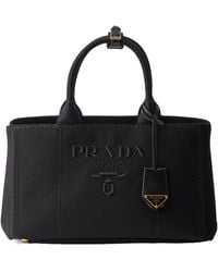 Prada - Logo-Embroidered Large Handbag - Lyst