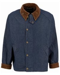 Barbour - Corduroy-Collar Denim Jacket - Lyst