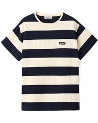 Miu Miu - Striped Jersey T-Shirt - Lyst