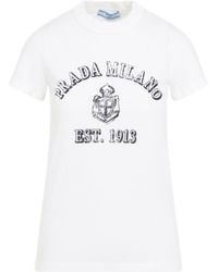 Prada - Logo Printed Short Sleeved T-Shirt - Lyst