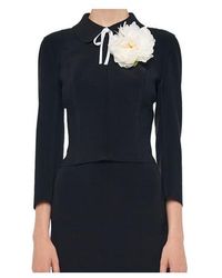 Norma Kamali - Peter Pan-Collar Long-Sleeve Jacket - Lyst