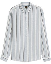 BOSS - Boss Striped Button-Up Shirt - Lyst
