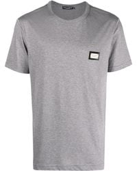 Dolce & Gabbana - Branded-Tag Crewneck T-Shirt - Lyst