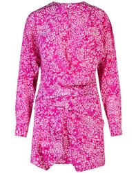 Isabel Marant - Habla Patterned Printed Sleeved Dress - Lyst