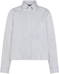 Seventy - Ruffled Striped Shirt - Lyst