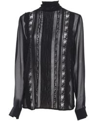 P.A.R.O.S.H. - P.A.R.O..H. Scarf Detailed High-Neck Blouse - Lyst