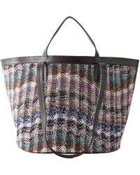 Missoni - Medium Leather-Trimmed Metallic Crochet-Knit Tote - Lyst