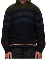 Sacai - Striped Knit Pullover Sweater - Lyst