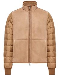 Moncler - Crachin Reversible Shearling Nappa Short Down Jacket - Lyst
