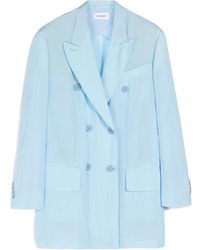 Sportmax - Fitted Double-Breasted Button Blazer - Lyst