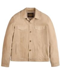 Tod's - Long-Sleeved Leather Jacket - Lyst