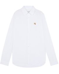 Maison Kitsuné - Maison Kitsuné Fox Head Embroidered Long-Sleeved Shirt - Lyst