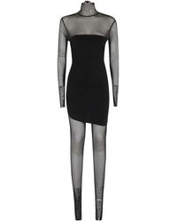 Norma Kamali - Sheer Turtleneck Jumpsuit - Lyst