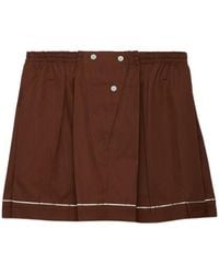 Prada - Elasticated Waistband Mini Skirt - Lyst
