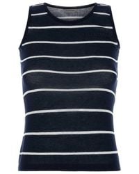 Balenciaga - Striped Logo-Embroidered Tank Top - Lyst