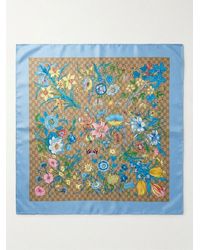 Gucci - Printed Gg Silk Twill Carré - Lyst