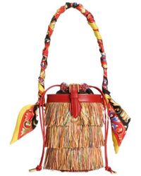 Dolce & Gabbana - Raffia Capri Bucket Bag - Lyst