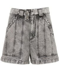 Isabel Marant - Logo Denim Shorts - Lyst