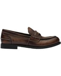Miu Miu - Logo Embossed Slip-On Penny Loafers - Lyst