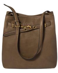 Miu Miu - Aventure Nappa Leather Bucket Bag - Lyst
