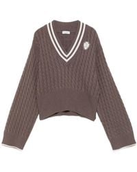 Brunello Cucinelli - Cable-Knit V-Neck Sweater - Lyst