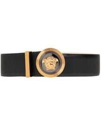 Versace - Medusa Plaque Logo Buckle Belt - Lyst
