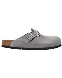 Birkenstock - Boston Buckle-Fastening Suede Mules - Lyst